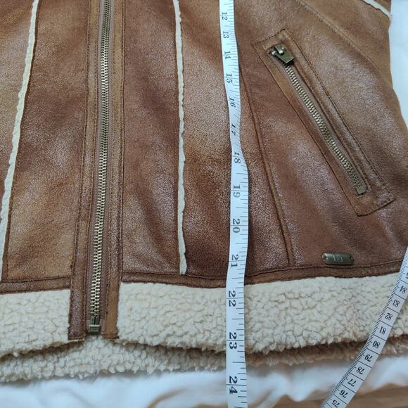 Vtg Y2K LEI Penny Lane Coat Faux Suede & Fur Hooded Jacket Sherpa Lined Large - Picture 11 of 11